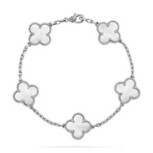 Silver Clover Bracelet Pakistan close-up view