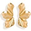 Flower Wing Earrings Gold with elegant floral wing design luxury gold tone earrings for women by Zaneeza Jewellery Pakistan